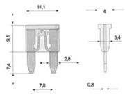 Obrázek Pojistka nožová MICRO 25A, 10 ks