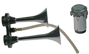 Obrázek z 2-tónová fanfára 225/290 mm, 12V stálý tón s kompresorem 