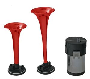 Obrázek z 2-tónová fanfára 220mm, 12V s kompresorem červená ECE R28 