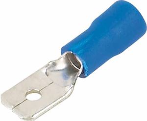 Obrázek z Zástrčka plochá 4,8 mm modrá, 100 ks 