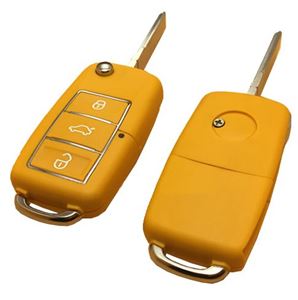 Obrázek z Náhr. obal klíče pro Škoda, VW, Seat, 3-tlačítkový, oranžový 