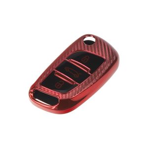 Obrázek z TPU obal pro klíč Peugeot/Citroën, 3-tlačítkový, carbon červený 