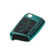 Obrázek TPU obal pro klíč Škoda, VW, Seat, carbon zelený