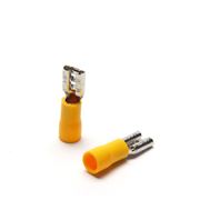 Obrázek Objímka plochá 6,3 mm žlutá, 100 ks