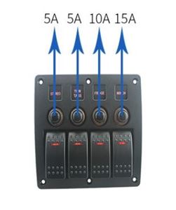 Obrázek z Panel s 4x spínači Rocker 12/24V 