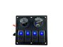 Obrázek z Panel s 4x spínači Rocker, CL + USB zásuvka, 12/24V 