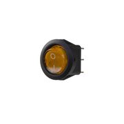 Obrázek Spínač kolébkový kulatý 20A žlutý s podsvícením