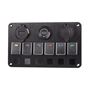 Obrázek z Panel s 6x spínači, CL, voltmetr + USB zásuvka, 12/24V 