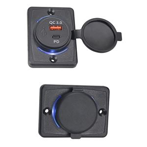 Obrázek z USB QC3.0 + USB-C zásuvka 12/24V, montáž na povrch 