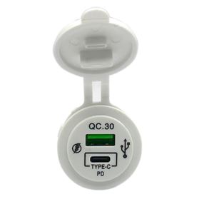Obrázek z USB QC3.0 + USB-C 18W bílá zásuvka 12/24V 