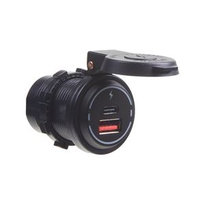 Obrázek z x USB QC3.0 + USB-C 18W zásuvka 12/24V, voděodolná 