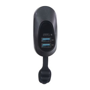 Obrázek z 2x USB QC3.0 + USB-C zásuvka 12/24V, montáž na povrch 