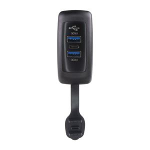 Obrázek z 2x USB QC3.0 + USB-C zásuvka 12/24V, montáž na povrch 