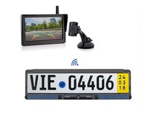 Obrázek z SET bezdrátový digitální kamerový systém s kamerou v SPZ se solárním napájením a monitorem 5" 