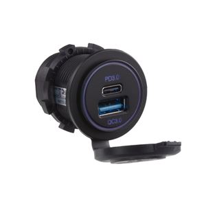Obrázek z USB QC3.0 + USB-C zásuvka 12/24V 