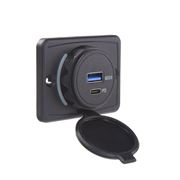 Obrázek USB QC3.0 + USB-C zásuvka 12/24V, montáž na povrch