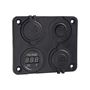 Obrázek z Panel s 1x spínačem, CL, voltmetr + 2x USB zásuvka, 12/24V 