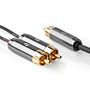 Obrázek z Nedis (HQ) vysoce kvalitní kabel 1xRCA - 2xRCA (pro Subwoofer) 3m 
