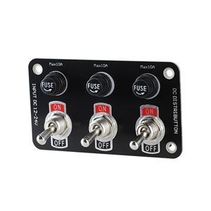 Obrázek z Panel s 3x spínači + 3x pojistky, 12/24V 
