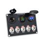 Obrázek z Panel s 5x spínači + 2x USB/Voltmetr a CL zásuvka, 12/24V 