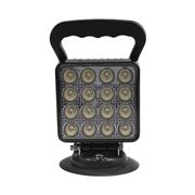 Obrázek LED světlo hranaté, bílé, 16x3W, magnet, ECE R10