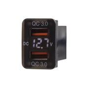 Obrázek 2x USB nabíječka QC3.0 s voltmetrem do Toyota