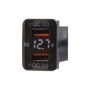 Obrázek z 2x USB nabíječka QC3.0 s voltmetrem do Toyota 