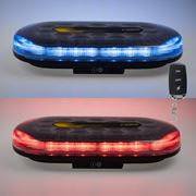 Obrázek AKU LED rampa modrá/červená, 48xLED, magnet, 328mm, ECE R65 R10