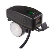 Obrázek USB/USB-C nabíječka s voltmetrem na motocykl