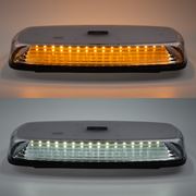 Obrázek AKU LED rampa oranžová+bílá, 84LEDx0,5W, magnet, 12-24V, 304mm, ECE R65 R10