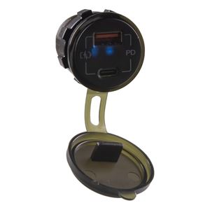 Obrázek z USB nabíječka QC3.0 + USB-C, 12/24V 