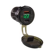 Obrázek USB nabíječka QC3.0 + USB-C, digitální voltmetr do panelu, 12/24V