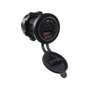 Obrázek USB nabíječka QC3.0 + USB-C, bílé podsvícení