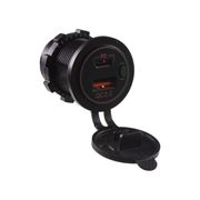 Obrázek USB nabíječka QC3.0 + USB-C, červené podsvícení