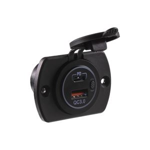 Obrázek z 2x USB zásuvka v panelu USB QC3.0 + USB-C 