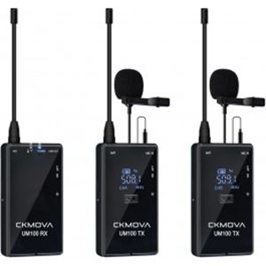 Obrázek z CKMOVA UM100 Kit2 Ultracompact 3.5mm Output UHF Dual-Channel Wireless Mic 