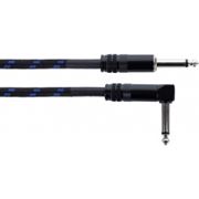 Obrázek Cordial EI 5 PR-TWEED-BL instrument cable, jack 6,3 mm mono / jack 6,3 mm mono 90°, 5 m