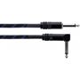Obrázek z Cordial EI 5 PR-TWEED-BL instrument cable, jack 6,3 mm mono / jack 6,3 mm mono 90°, 5 m 