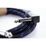 Obrázek z Cordial EI 5 PR-TWEED-BL instrument cable, jack 6,3 mm mono / jack 6,3 mm mono 90°, 5 m 