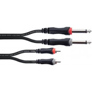 Obrázek z Cordial EU 1.5 PC 2x RCA / 2x jack 6,3 mm mono, 1,5 m 