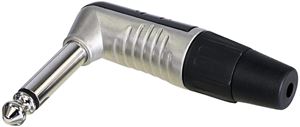 Obrázek z REAN Mono 6,3mm JACK, right-angle chrome plated housing, tin plated contacts 